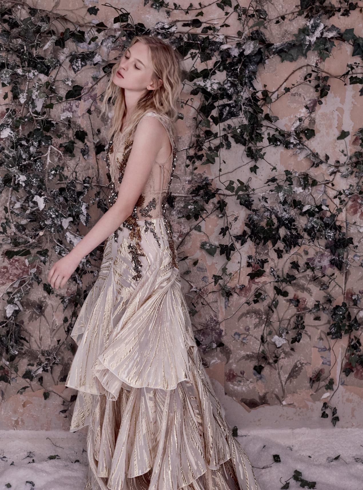 платье из жаккарда, крепдешина и кружева, Alberta Ferretti Limited Edition